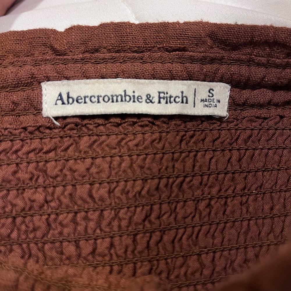 Abercrombie & Fitch Chocolate Brown Smocked Ruffle tube top/ mini skirt - Picture 2 of 2